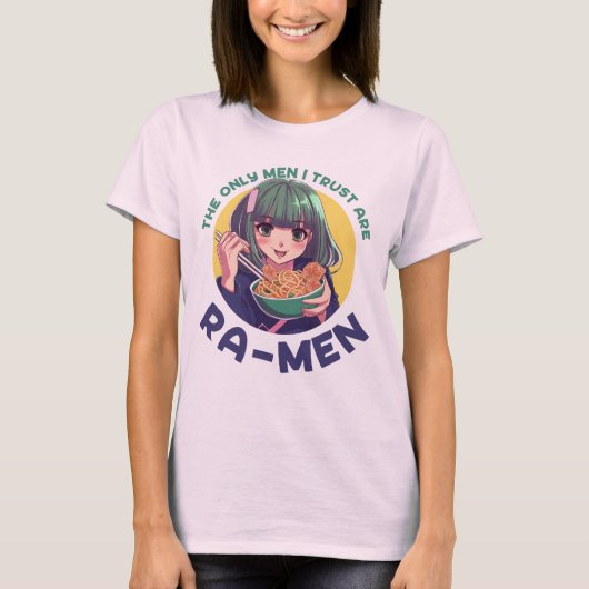 ラーメおもしろいンクラシックアニメTシャツ Tシャツ (正面)