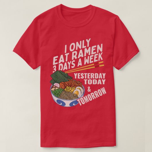 ラーメおもしろいンラバーアニメことわざ日本の麺 Tシャツ (デザイン正面)