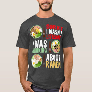 ラーメおもしろいンTシャツ、ラーメンラバーシャ考えるツAb Tシャツ