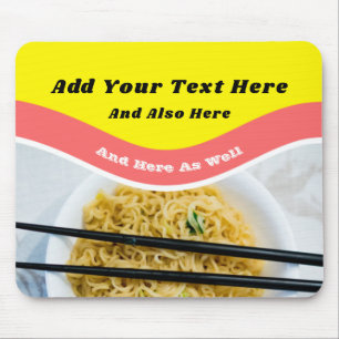 ラーメンおもしろいのパケットカスタムメッセージ マウスパッド