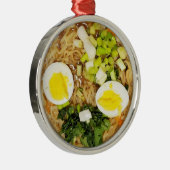 ラーメンおもしろいスープ写真クリスマス メタルオーナメント (右)