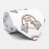 ラーメンおもしろいボウルヘッドフォン音楽とラーメン ネクタイ (ロール)