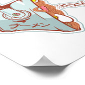 ラーメンおもしろいロックヘッドフォン ポスター (角)