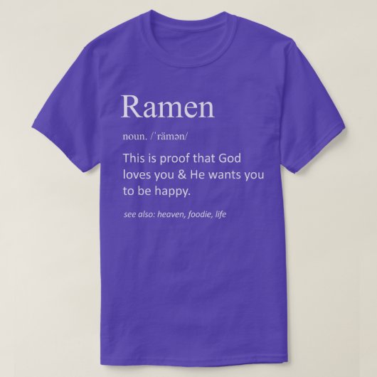 ラーメンおもしろい定義おもしろいラーメン日本の食品1 Tシャツ (デザイン正面)