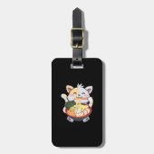 ラーメンおもしろい猫アニメかわいい日本のラーメン大好き ラゲッジタグ (正面縦)