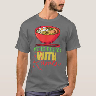 ラーメンおもしろい食べ日本の麺アニメ好き Tシャツ