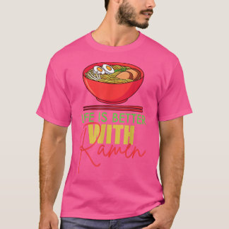 ラーメンおもしろい食べ日本の麺アニメ好き Tシャツ