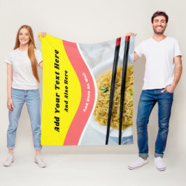 ラーメンおもしろい麺パケットカスタムメッセージ フリースブランケット