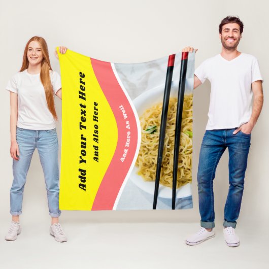 ラーメンおもしろい麺パケットカスタムメッセージ フリースブランケット (インサイチュ)