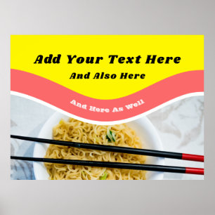ラーメンおもしろい麺パケットカスタムメッセージ ポスター