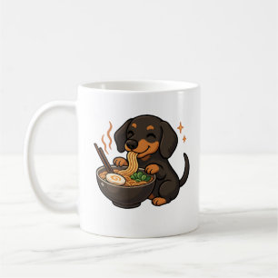 ラーメンかわいいダックスフンド コーヒーマグカップ