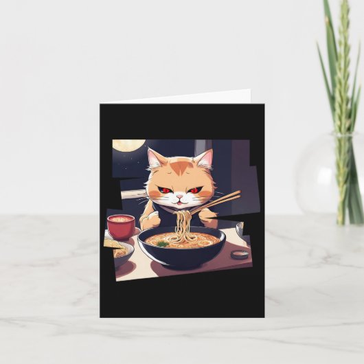 ラーメンかわいい猫アニメ1 カード (正面)