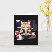 ラーメンかわいい猫アニメ1 カード (黄色い花)