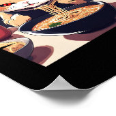 ラーメンかわいい猫アニメ1 ポスター (角)