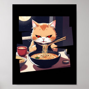 ラーメンかわいい猫アニメ1 ポスター