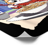 ラーメンかわいい猫アニメ ポスター (角)