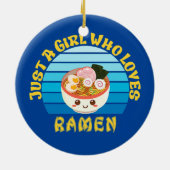 ラーメンが大好きな女の子日本の セラミックオーナメント (裏面)