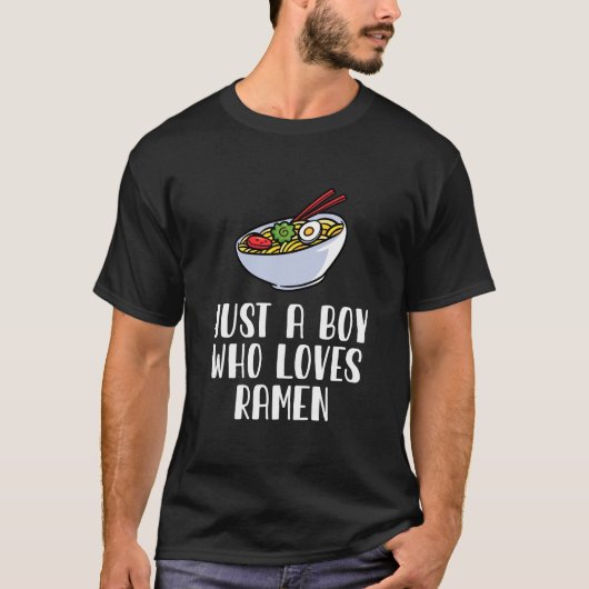 ラーメンが大好きな少年 Tシャツ (正面)