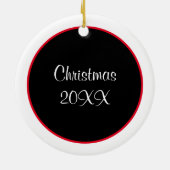 ラーメンが大好き |おもしろいクリスマス セラミックオーナメント (裏面)