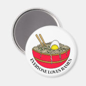 ラーメンが大好き |プおもしろいン マグネット (正面/裏面)