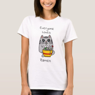 ラーメンが好きな人は誰も キャおもしろいットプン Tシャツ