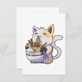 ラーメンそば丼アニメジャパンとかわいい猫  出欠カード (正面/裏面)