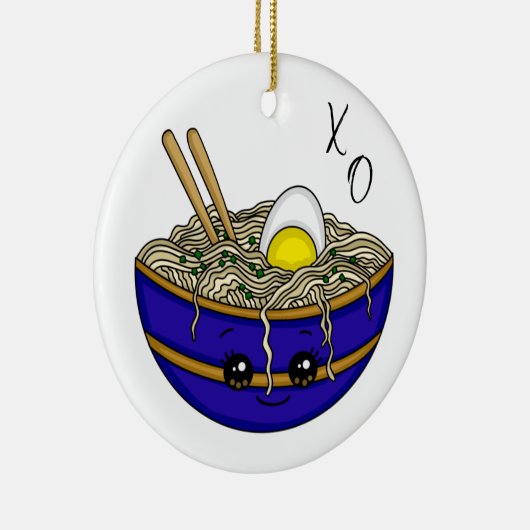 ラーメンだった |おもしろいクリスマス セラミックオーナメント (右)