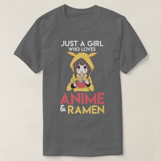 ラーメンとアニメ女の子日本の食Japan 1311 Tシャツ (デザイン正面)