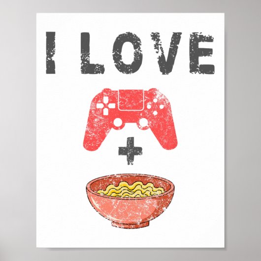 ラーメンとゲームが大好き！おもしろレトロヌードルゲーマー ポスター (正面)