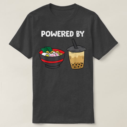 ラーメンとバブルティーで動く1561 Tシャツ (デザイン正面)