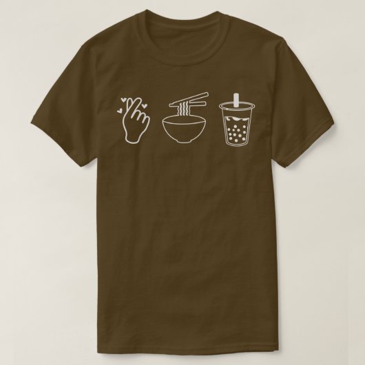ラーメンとバブルボバ茶 Tシャツ (デザイン正面)