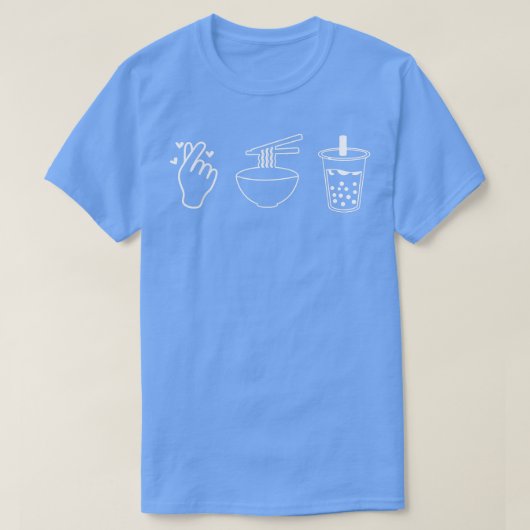 ラーメンとバブルボバ茶 Tシャツ (デザイン正面)