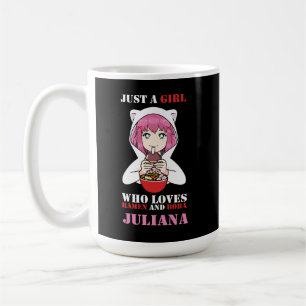 ラーメンとボバを愛する女の子 コーヒーマグカップ