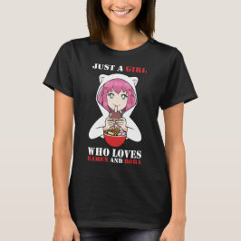 ラーメンとボバを愛する女の子 Tシャツ