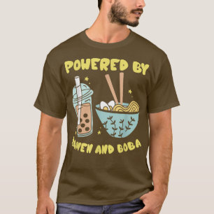 ラーメンとボバティーフード日本のアニメ Tシャツ