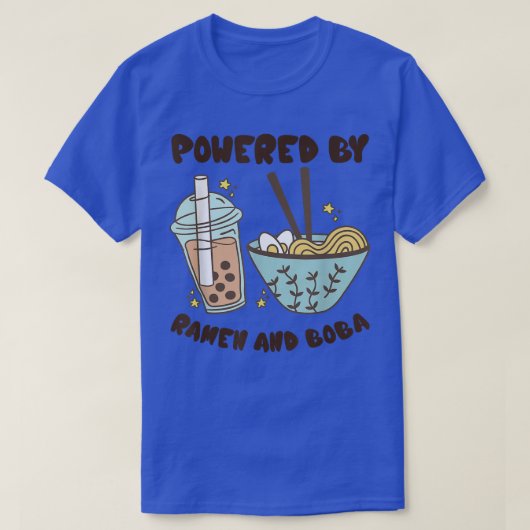 ラーメンとボバ茶の食日本の品アニメが主力 Tシャツ (デザイン正面)