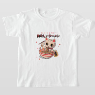 ラーメンとラッキーキャッツ Tシャツ