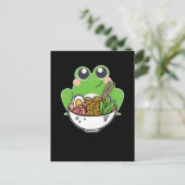 ラーメンと可愛いカエル日本のラーメン中毒 ポストカード (スタンド正面)