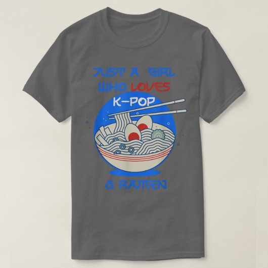 ラーメンと女ポップ・アートのおもしろい子の10代のK-K Tシャツ (デザイン正面)