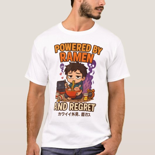 ラーメンと後悔の力 Tシャツ (正面)