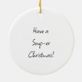 ラーメンにスープを飲むクリスマスアソロトルを食べる セラミックオーナメント (裏面)
