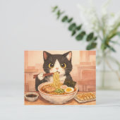 ラーメンねこポストカード ポストカード (スタンド正面)