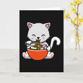 ラーメンねこ 可愛い寿司 アニメ 日本 ギフト カード (黄色い花)