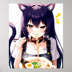 ラーメンのばら踊り:アニメ猫ガールズヌードルニルヴァーナ ポスター