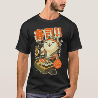 ラーメンのアパレル猫すしかわいいアニメ日本 Tシャツ