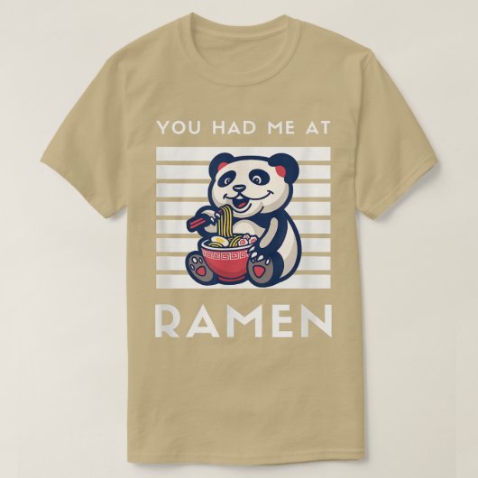 ラーメンのパンダ食日本のべ麺の値リスト Tシャツ (デザイン正面)