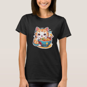 ラーメンの子猫Tシャツが大好き Tシャツ