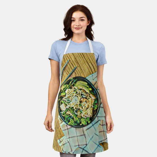 ラーメンの誕生日プレゼント エプロン (着用した状態)