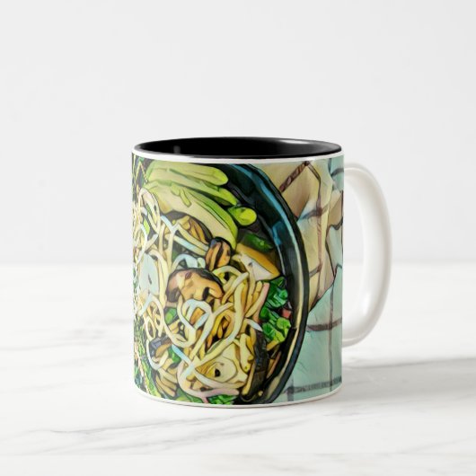 ラーメンの誕生日プレゼント ツートーンマグカップ (正面右)