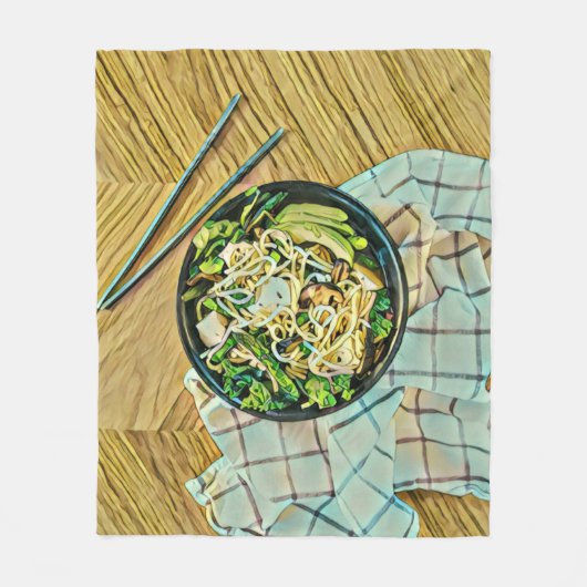 ラーメンの誕生日プレゼント フリースブランケット (正面)